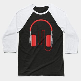 Red headphones Baseball T-Shirt